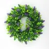 Corona de Flores Artificiales Transfronteriza de Amazon, Decoración Estilo Americano, Corona de Hierba con Colgante de Fruta en Forma de Corazón, Corona de Puerta de Amazon Corona de Hierba