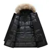 Versión Alta 08 Expedition Chaqueta Grande de Plumón para Pareja Hombres Invierno Terciopelo de Bloqueo Cinturón Cortavientos Ropa de Lucio Canadiense