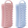 Cepillo de baño cuadrado de silicona de doble cara, 90 g, para limpiar el cuero cabelludo y frotar el baño. Cepillo de baño cuadrado de silicona de doble cara para champú.