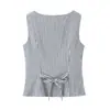 Ropa Europea y Americana Transfronteriza para Mujer Aliexpress Venta Caliente Moda Cintura Ceñida Adelgazante Sin Mangas Chaleco Superior + Falda Corta