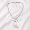 Collar de Metal con Colgante Geométrico Transfronterizo Europeo y Americano, Collar Sencillo Versátil de Cuerda Dorada Trenzada para Clavícula, Más Vendido en Amazon