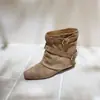 Botas ankle boot bootcut de bico quadrado retrô francesas para mulheres, nova coleção outono 2026, com sola macia, design interno que aumenta a altura e detalhes de fivela, botas estilo western