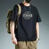 Camiseta de manga corta de algodón puro de peso pesado Camiseta de manga corta de algodón puro de peso pesado Camiseta holgada de verano para hombre de talla grande Camiseta blanca de marca de moda para hombre simple