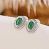 Yilu Prata S925 Prata Esterlina Banhado a Ouro Jade Retrô Luxo Leve Senso de Design Avançado Orelhas Formato Ovo Orelhas Brancas Distintivas