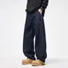 Jeans Scimitar Azul Escuro de Perna Larga 2026 para Homens, Corte Reto Solto, Temporada de Primavera e Outono, Calça Longa Versátil de Liocel Amiga da Pele