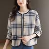 2025 Otoño e Invierno Nuevo Top Estilo Pequeño Fragancia de Terciopelo Visón Imitación Versátil Estilo Corto Chaqueta Cárdigan Tejida para Mujer