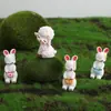 Decoraciones de Micro-Paisaje de Resina Conejo Cordero Animal Muñeco Muñeco de Escritorio para Coche Pequeños Adornos Manualidades Accesorios