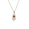Collar colgante de acero de titanio versión coreana simple 100 idiomas te amo proyección collar tiembla con cadena de clavícula 520 mujeres