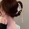 Flor de Arroz Lirio del Valle Borla Pinza Accesorios para el Cabello Parte Posterior de la Cabeza Cabello Pinza de Cabello Antigua Pinza de Cabello para Niños Pinza Tiburón Flor Accesorio para la Cabeza