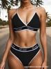 Conjunto de Sujetador Deportivo de Algodón con Tiras, de Cintura Media, con Letras y Visera Ancha, Popular en Aliexpress, Europeo y Americano