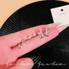 Brincos Estilo Ins de Estrela e Lua com Zircônia Prata para Mulheres, Conjunto de Brincos de Luxo Leve de Alta Qualidade, Acessórios de Orelha Exquisitos e Únicos para Atacado