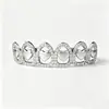 Joyería Dental Grillz Personalizados Temu, Brackets Dentales Personalizados con Forma de Corazón de Metal Brillante, Brackets Dentales de Rap Escénico Hip-Hop de Moda