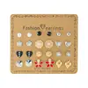 Pendientes de Combinación de Perlas Redondas de Imitación de Flor y Diamante, Varios Meses, Set de Pendientes, Europeos y Americanos de Venta Caliente Transfronteriza, 12 Pares