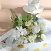 Ramo de Novia Simulado de Margarita Rosa Flor Falsa Flor Simulada Capullo de Té Hortensia Fotografía de Boda Decoración del Hogar Flor
