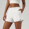 Shorts Deportivos Falsos de Dos Piezas para Mujer Ropa Exterior Bolsillo Sueltos de Secado Rápido Antiluz Forrados Shorts de Fitness para Correr Verano