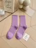 Calcetines de Colores para Niños Ins Súper Fire Morado Naranja Rojo Rosa Calcetines Medios Calcetines de Danza Moderna con Pantalones de Tiburón