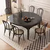 Mesa de comedor extensible estilo vintage, modelo nuevo con un toque de lujo ligero y sensación de alta gama, adecuada para casas pequeñas, moderna, giratoria, plegable y convertible en mesa redonda