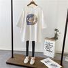 Ropa de mujer embarazada, nueva camiseta de verano de manga corta, de algodón, holgada, con letras estampadas, para embarazadas, de longitud media