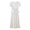 Ropa de mujer al por mayor transfronteriza 2026 verano nueva moda elegante vestido de dos piezas floral de manga corta para ir al trabajo