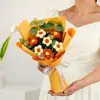 Girassol Transfronteiriço Rosas de Tricô, Flores de Lã Tricotadas à Mão, Tulipas Prontas, Presente de Aniversário para Namorada