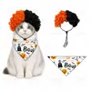 Peruca Afro Divertida Bicolor para Pets Peruca Cacheada de Palhaço Universal para Gatos, Cachorros e Patos para Festas de Feriado e Sessões de Fotos
