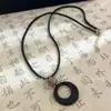 Nuevo collar de plumas de bronce antiguo estilo Zen chino para mujer, estilo étnico bohemio, cadena larga de doble capa para suéter
