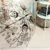 Guarda-chuva Transparente com Design de Gato Branco, Totalmente Automático, Estilo Anime, Manual, Fofo, Alto Valor Estético, Dobrável, para Influenciadoras Femininas, Crianças, Desenhos Animados, Estudantes