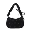 Bolso de Axila con Lazo de Rombos de Pana 2025 Nuevo Bolso de Hombro de Aspecto Elegante Versátil Ligero