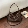 Bolso Bandolera Casual Vintage de Nicho de Gran Capacidad para Mujer, Bolso de Hombro Simple de Color Sólido, Bolso Tote Texturizado Estilo Coreano para el Trabajo