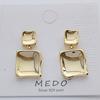 Pendientes Cuadrados de Aguja de Plata S925 de Moda Pendientes Franceses de Lujo Ligero Color Dorado Real Conservación del Color Pendientes Transfronterizos para Mujeres