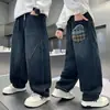 Calças para meninos, jeans infantil estilo primavera e outono, calças retas estilosas de outono para meninos mais velhos, atacado transfronteiriço da moda