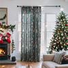 Nuevas Cortinas Estampadas de Navidad Atmósfera Transfronteriza Cortinas Verdes de Navidad Terminadas Fabricantes de Decoración Festiva Venta al por Mayor
