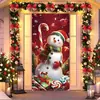 2026 Nova Cortina de Porta Banner de Natal Decoração de Fundo para Fotos ao Ar Livre com Papai Noel e Filhote