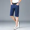 Pantalones Cortos de Mezclilla Finos Casuales para Hombres Jóvenes Verano 2024 Nuevos de Color Sólido Elásticos Rectos de Longitud Media Moda Dropshipping