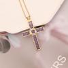 Colar Cruz Novo Multicor Transfronteiriço Europeu e Americano Pingente de Cobre com Microincrustação de Zircônia Colar Hip-hop Personalizado N994