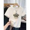 Nueva camiseta blanca de algodón puro de manga corta para mujer, hombros rectos, moda nicho ins, versátil, rejuvenecedora, adelgazante, top moderno