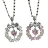 Collar con Lazo de Corona de Amor Cadena para Clavícula Femenina Lujo Accesible Diseño de Nicho Navidad Ins Mejor Amiga