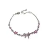 Pulsera Súper Brillante de Zirconia con Lazo y Corazón, Pulsera de Moda, Simple, Fresca y Dulce, Lujo Ligero, Joyería de Mano de Alta Gama y Exquisita