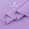 Tela de Satén Elástico Yunluo 230g Poliéster Spandex Tela de Canalé Elástico Conjunto de Vestido Primavera y Verano Tejido de Punto