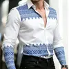 Comercio Exterior Transfronterizo Camisa de Manga Larga para Hombre Moda Callejera Amazon Casual Cardigan Casual de Manga Larga con Estampado 3D
