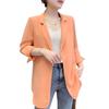 Terno Pequeno de Chiffon para Mulheres 2025 Primavera e Verão Novo Estilo Coreano Fino Solto Comprimento Médio Jaqueta de Terno Cardigã Manga Três Quartos