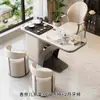 Juego de mesa de té y sillas de pizarra para recepción de casa, mesa de té moderna minimalista con un toque de alta gama para balcón y sala de estar