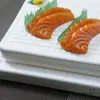 Prato de Gelo para Sashimi Plástico Retangular Prato de Gelo para Peixe Redondo Prato de Gelo para Salmão Preenchido com Água Prato de Sashimi Comercial