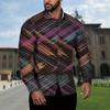 Nueva Camisa de Solapa de Manga Larga 3D de Amazon Moda Casual Estampada para Calle Camisa de Baile de Salón para Hombres