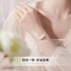 Pulsera de cuentas con transferencia de noria para mujer, de plata de ley, combinable con todo, con nicho de plata, joyería ligera de lujo, joyería de alta gama al por mayor.