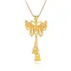 Collar Colgante Borla Mariposa de Seda para Mujer Nuevo Diseño Hueco Chino Cadena para Clavícula Mariposa Campana Regalo para Novia