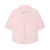 Ropa de mujer transfronteriza al por mayor 2026 otoño nueva moda versátil manga corta camisa de popelina con perlas artificiales 3564163