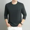 Sudadera de cuello redondo de peso pesado con tejido air-layer para hombre, nuevo modelo primavera/otoño 2026, camiseta básica versátil casual de alta calidad para hombre