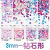 3mm Diamante Triângulo Dourado Nail Art Lantejoulas Conjunto Transfronteiriço Glitter Pó Bead Unha Polonês Material de Jóias Gota Cola
