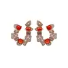 Pendientes Geométricos de Circonita Súper Brillantes Estilo Corte Europeo y Americano, Pendientes de Lujo Ligero de Gama Alta, Accesorios para Orejas Minimalistas de Nicho de Moda y Exquisitos